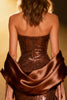 Load image into Gallery viewer, Sparkly Coffee Mermaid Sequin Long Pageant Dress with Shawl