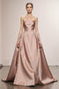 Load image into Gallery viewer, Simple Light Pink Satin A Line Strapless Long Formal Dress