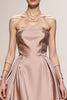 Load image into Gallery viewer, Simple Light Pink Satin A Line Strapless Long Formal Dress