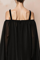 Load image into Gallery viewer, Black Velvet Mermaid Cold Shoulder Long Formal Dress