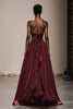Load image into Gallery viewer, Simple Burgundy Strapless Satin Long Formal Dress