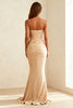 Load image into Gallery viewer, Ivory Mermaid Ruched Spaghetti Straps Long Formal Dress