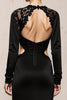 Load image into Gallery viewer, Black Mermaid V-Neck Cut Out Long Sleeves Formal Dress with Lace
