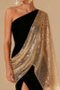 Load image into Gallery viewer, Sparkly Black Satin Mermaid One Shoulder Long Formal Dress with Slit