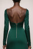 Load image into Gallery viewer, Dark Green Satin Mermaid Sweetheart Long Sleeves Formal Dress with Tulle