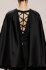 Load image into Gallery viewer, Black and White Satin Mermaid V-Neck Long Formal Dress with Sleeves