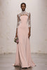 Load image into Gallery viewer, Simple Light Pink Lace High Neck Backless Long Formal Dress