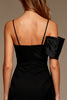 Load image into Gallery viewer, Black Spaghetti Straps Bodycon Short Cocktail Dress with Side Cape