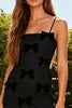 Load image into Gallery viewer, Black Chiffon Tight Spaghetti Straps Short Cocktail Dress with Bows