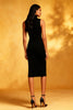 Load image into Gallery viewer, Black High Neck Bodycon Midi Cocktail Dress