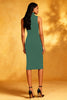 Load image into Gallery viewer, Black High Neck Bodycon Midi Cocktail Dress