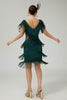 Load image into Gallery viewer, Sparkly Dark Green Bodycon Sequins 1920s Flapper Dress with Fringes