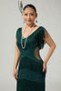 Load image into Gallery viewer, Sparkly Dark Green Bodycon Sequins 1920s Flapper Dress with Fringes