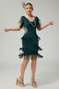 Load image into Gallery viewer, Sparkly Dark Green Bodycon Sequins 1920s Flapper Dress with Fringes