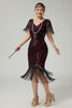 Load image into Gallery viewer, Sparkly Dark Green Sequins V-Neck Flapper Dress with Fringes