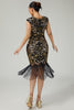 Load image into Gallery viewer, Floral Sparkly Red Golden Bodycon Sequins 1920s Flapper Dress with Fringes