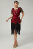 Load image into Gallery viewer, Sparkly Black Silver Fringed 1920s Flapper Dress with Sequins