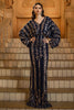 Load image into Gallery viewer, Sparkly Navy V-Neck Sequins Sheath Long Sleeves Mother of the Bride Dress