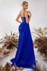 Load image into Gallery viewer, Sparkly Black Mermaid Satin Spaghetti Straps Long Prom Dress with Side Cape