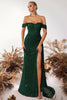 Load image into Gallery viewer, Sparkly Burgundy Off the Shoulder Sequin Long Corset Prom Dress with Slit