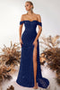 Load image into Gallery viewer, Sparkly Burgundy Off the Shoulder Sequin Long Corset Prom Dress with Slit