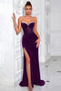 Load image into Gallery viewer, Sparkly Black Mermaid Beaded Long Corset Prom Dress with Slit