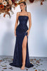 Load image into Gallery viewer, Sparkly Golden Spaghetti Straps Sequin Long Prom Dress with Slit