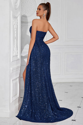 Sparkly Burgundy Sweetheart Sequin Ruched Long Prom Dress with Side Cape