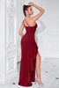 Load image into Gallery viewer, Black Mermaid Ruffled Satin One Shoulder Long Prom Dress with Slit