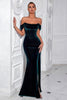 Load image into Gallery viewer, Dark Green Velvet Mermaid Off The Shoulder Long Corset Holiday Party Dress with Slit
