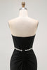 Load image into Gallery viewer, Sparkly Black Corset Strapless Mermaid Long Prom Dress