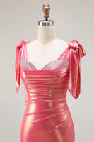 Load image into Gallery viewer, Sparkly Coral Metallic Mermaid Beaded Long Prom Dress with Slit