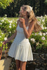 Load image into Gallery viewer, Simple White A Line Spaghetti Straps Mini Dress