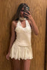 Load image into Gallery viewer, White Halter Bodycon Mini Dress