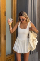 Load image into Gallery viewer, White Square Neck A Line Mini Dress