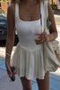 Load image into Gallery viewer, White Square Neck A Line Mini Dress