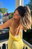 Load image into Gallery viewer, Yellow Sheath Spaghetti Straps Backless Maxi Wedding Guest Dress
