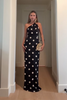 Load image into Gallery viewer, Black Dots Sheath One Shoulder Maxi Formal Dress