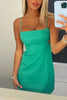 Load image into Gallery viewer, Simple Green Bodycon Spaghetti Straps Mini Dress