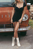 Load image into Gallery viewer, Black Tight Sweetheart Mini Dress with Sleeves