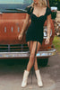 Load image into Gallery viewer, Black Tight Sweetheart Mini Dress with Sleeves