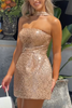 Load image into Gallery viewer, Sparkly Gold A Line Sequins Mini Dress