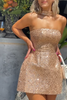 Load image into Gallery viewer, Sparkly Gold A Line Sequins Mini Dress