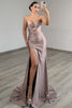 Load image into Gallery viewer, Dusty Rose Mermaid Satin Cut Out Long Prom Dress with Slit