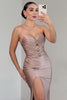 Load image into Gallery viewer, Dusty Rose Mermaid Satin Cut Out Long Prom Dress with Slit