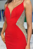 Load image into Gallery viewer, Sparkly Black Mermaid Satin Spaghetti Straps Long Prom Dress with Slit