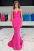 Load image into Gallery viewer, Fuchsia Satin Mermaid Sweetheart Long Prom Dress