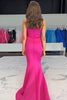 Load image into Gallery viewer, Fuchsia Satin Mermaid Sweetheart Long Prom Dress