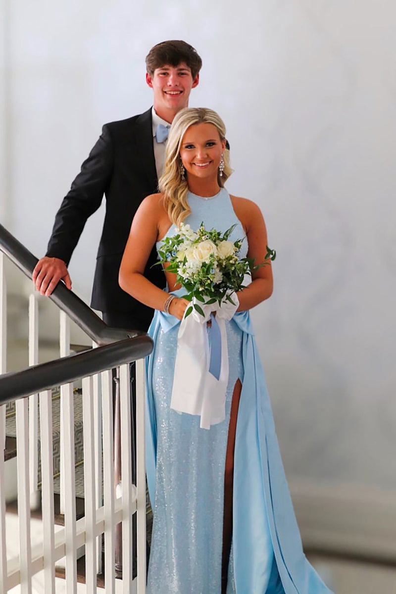 Load image into Gallery viewer, Sparkly Blush Maxi Mermaid Prom Dress with Cape