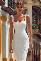 Load image into Gallery viewer, Ivory Lace Bodycon Thick Straps Midi Engagement Dress